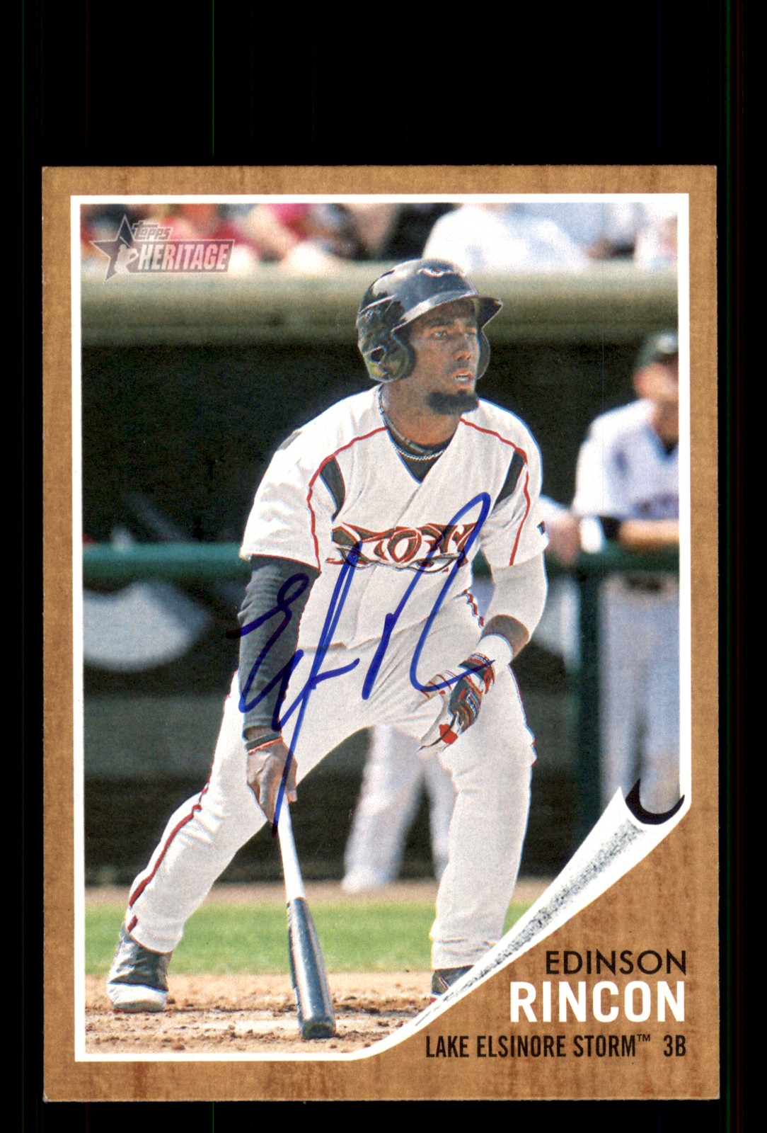 Signed Baseball Card Auto Edinson Rincon 2011 Topps Heritage Minor League #195