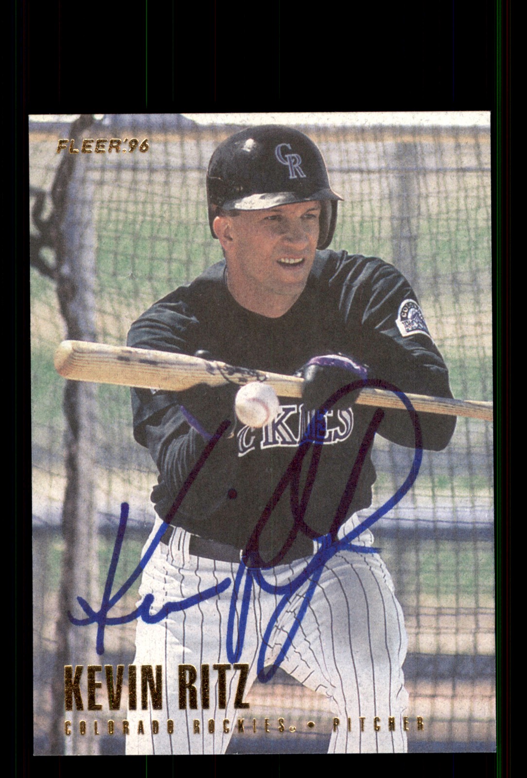 Signed Baseball Card Auto Kevin Ritz 1996 Fleer #372 Colorado Rockies