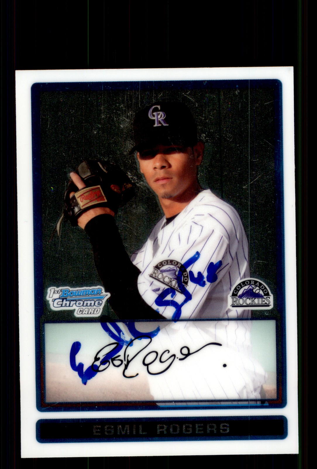 Signed Baseball Card Auto Esmil Rogers 2009 Bowman #BCP46 Colorado Rockies