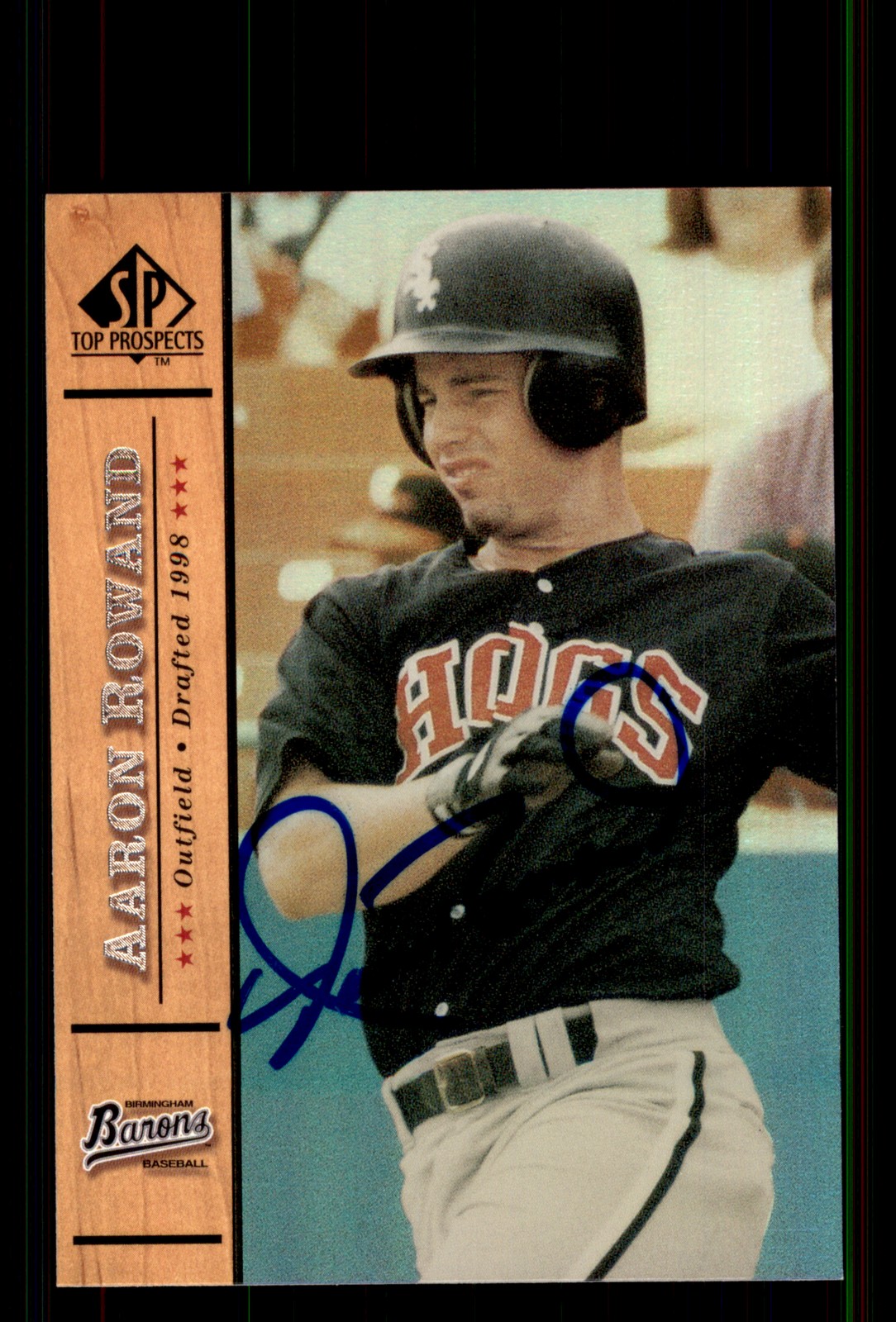 Signed Baseball Card Auto Aaron Rowand 2001 SP Top Prospects #41 Birmingham