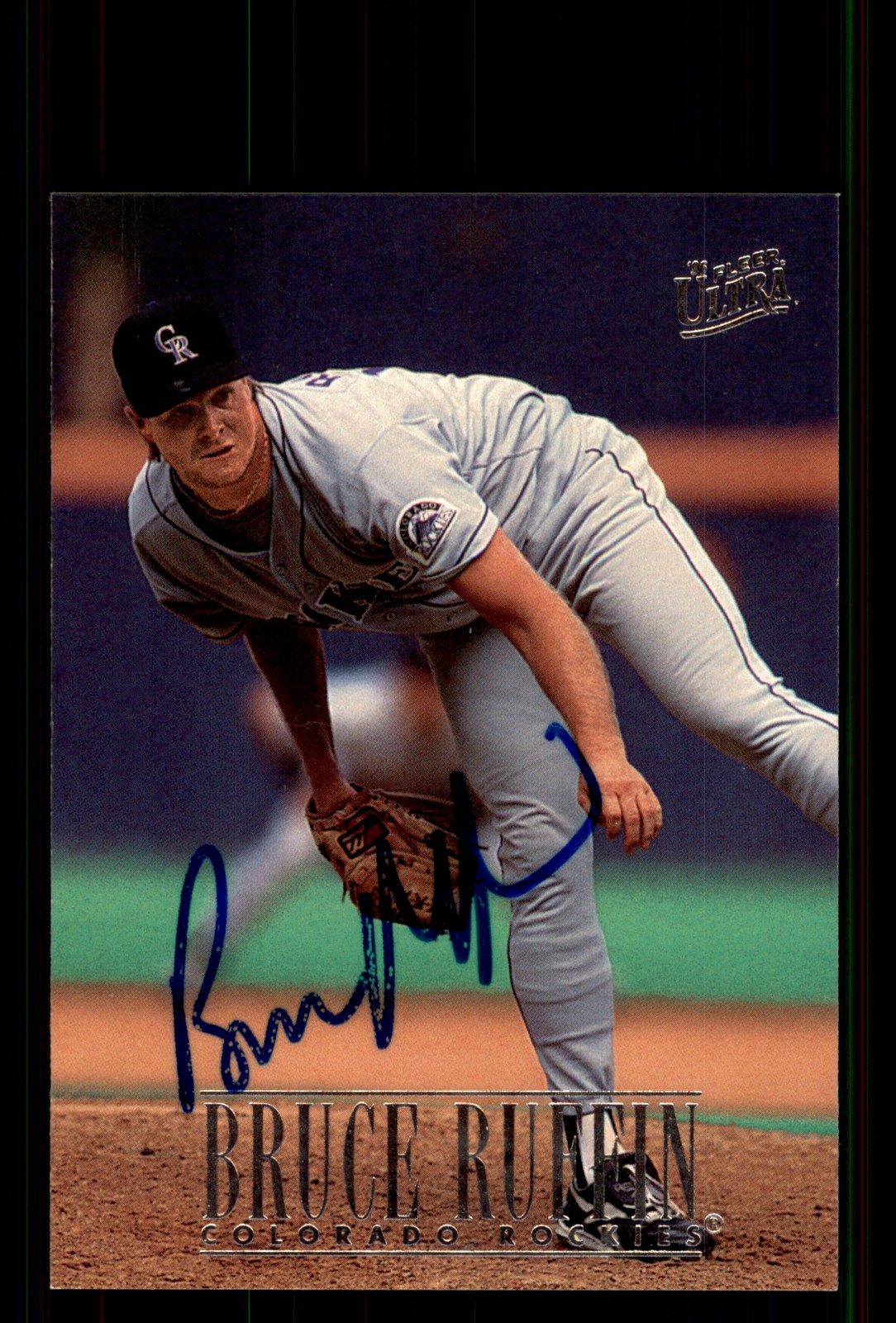 Signed Baseball Card Auto Bruce Ruffin 1996 Ultra #474 Colorado Rockies