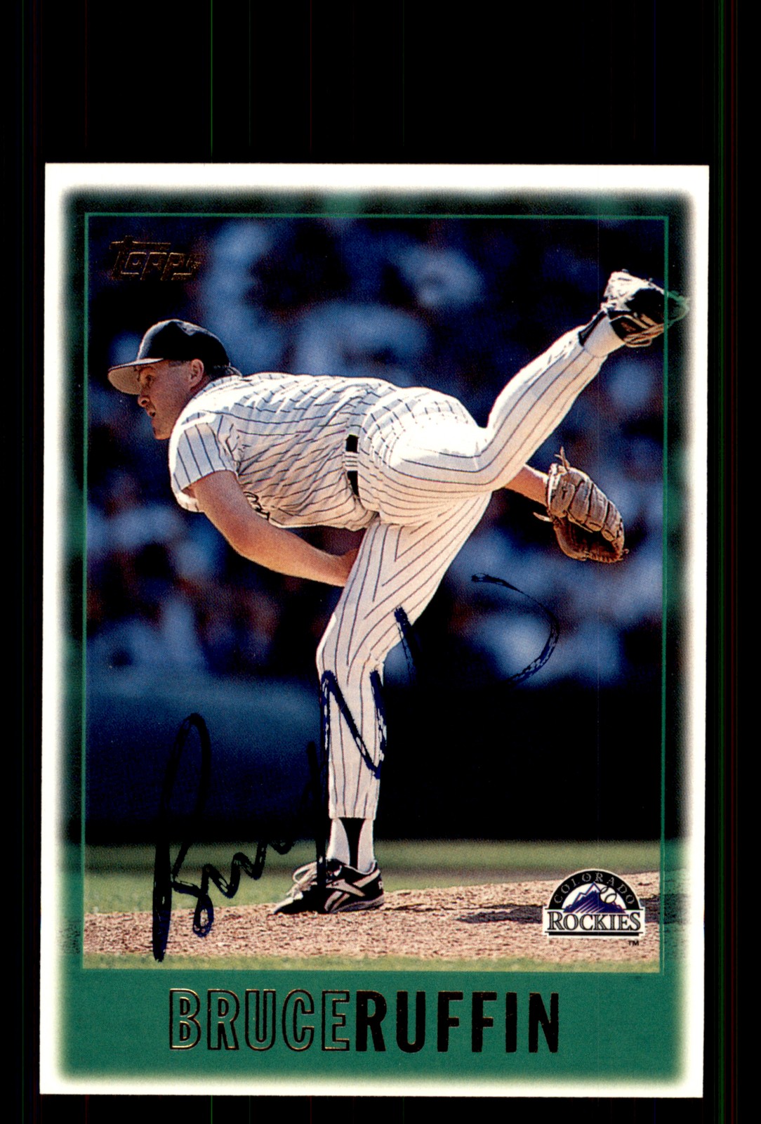 Signed Baseball Card Auto Bruce Ruffin 1997 Topps #136 Colorado Rockies