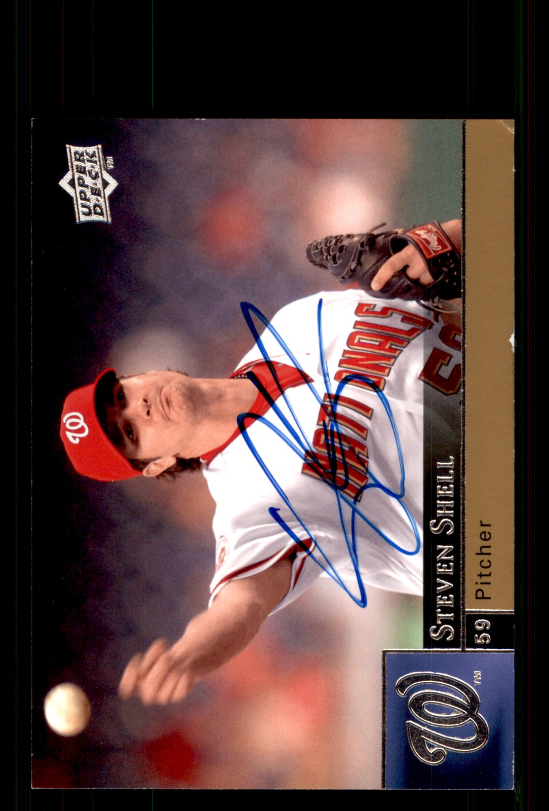 Signed Baseball Card Auto Steven Shell 2009 Upper Deck #930 Washington Nationals