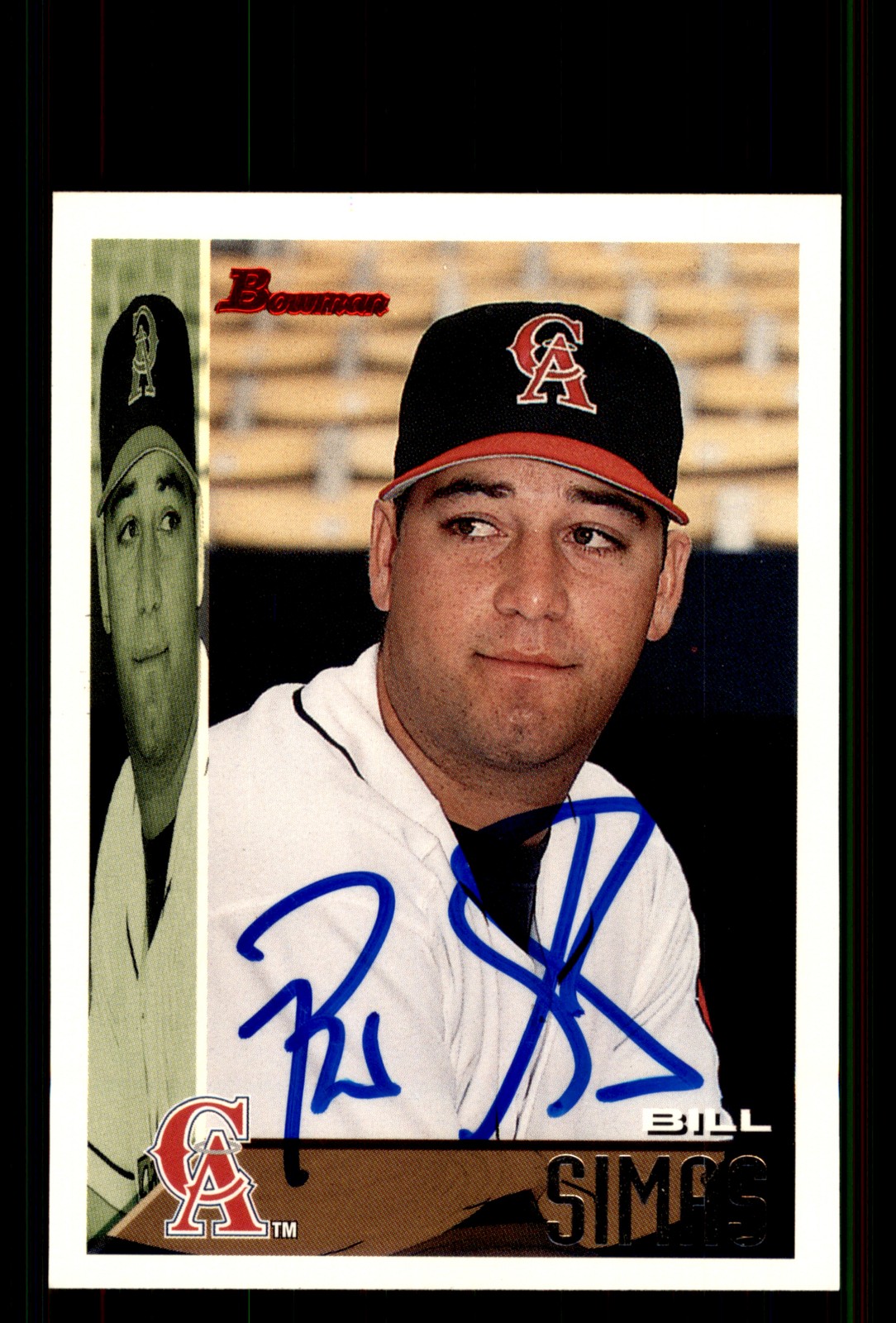 Signed Baseball Card Auto Bill Simas 1995 Bowman #197 California Angels