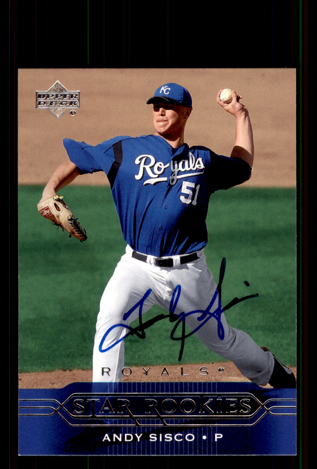 Signed Baseball Card Auto Andy Sisco 2005 Upper Deck #434 Kansas City Royals