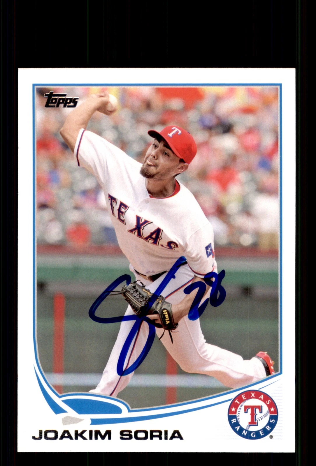Signed Baseball Card Auto Joakim Soria 2013 Topps Update #US11 Texas Rangers