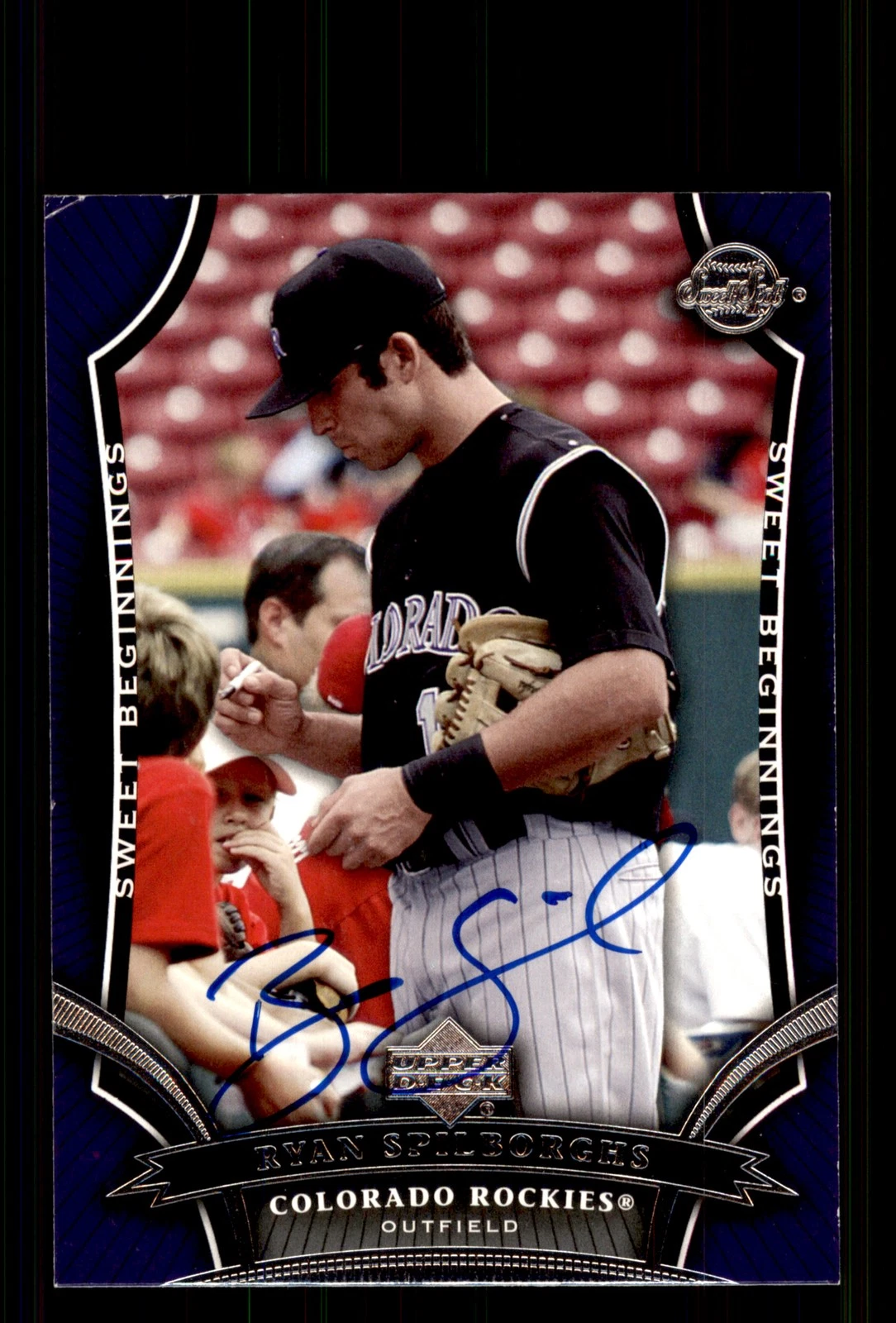 Signed Baseball Card Auto Ryan Spilborghs 2005 Upper Deck Sweet Spot #147