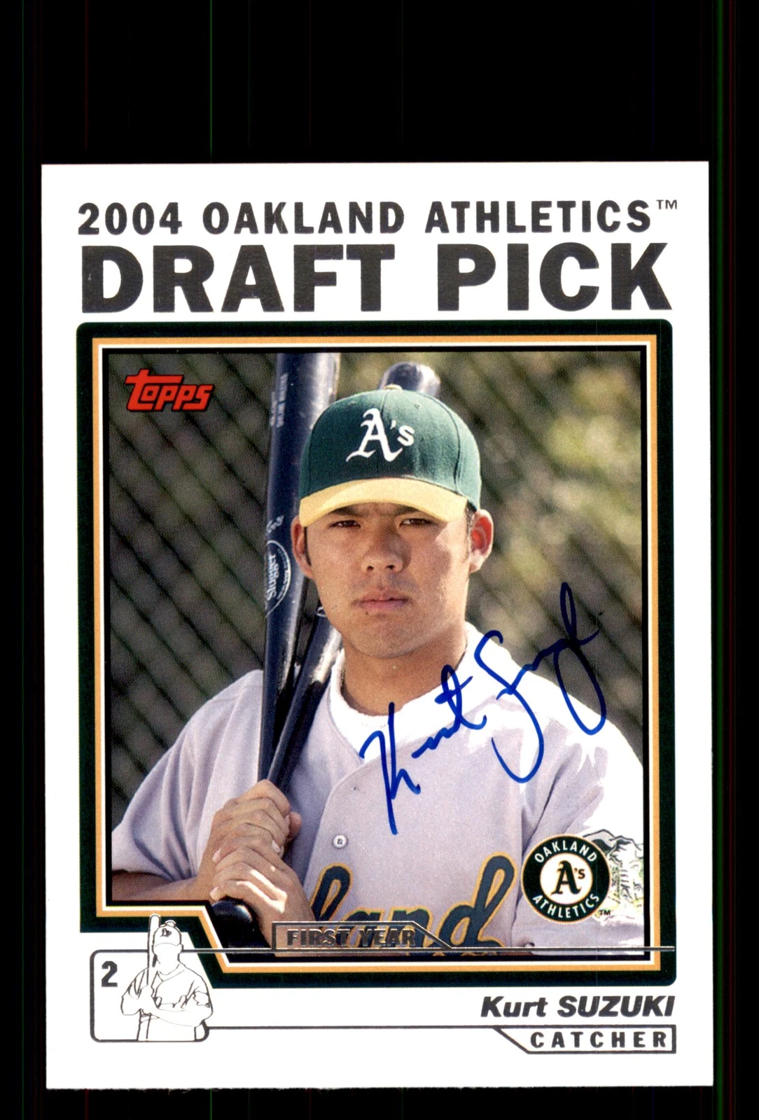Signed Baseball Card Auto Kurt Suzuki 2004 Topps Traded & Rookies #T87 A's