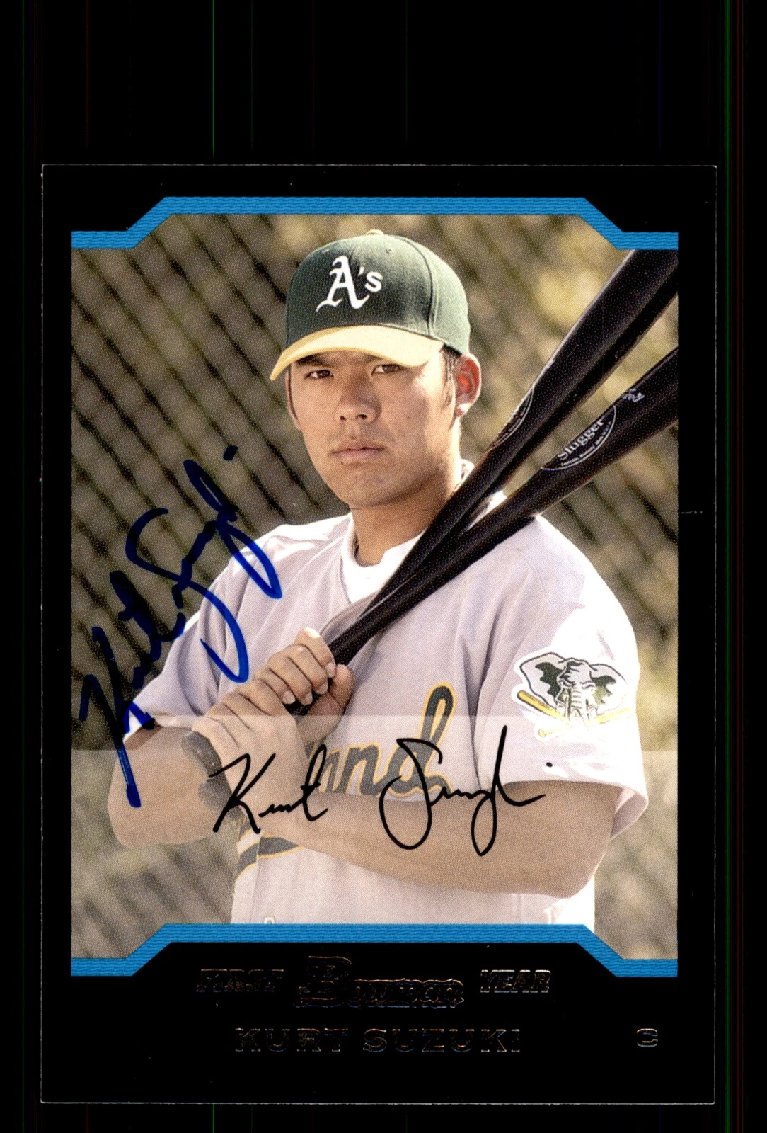 Signed Baseball Card Auto Kurt Suzuki 2004 Bowman #BDP39 A's