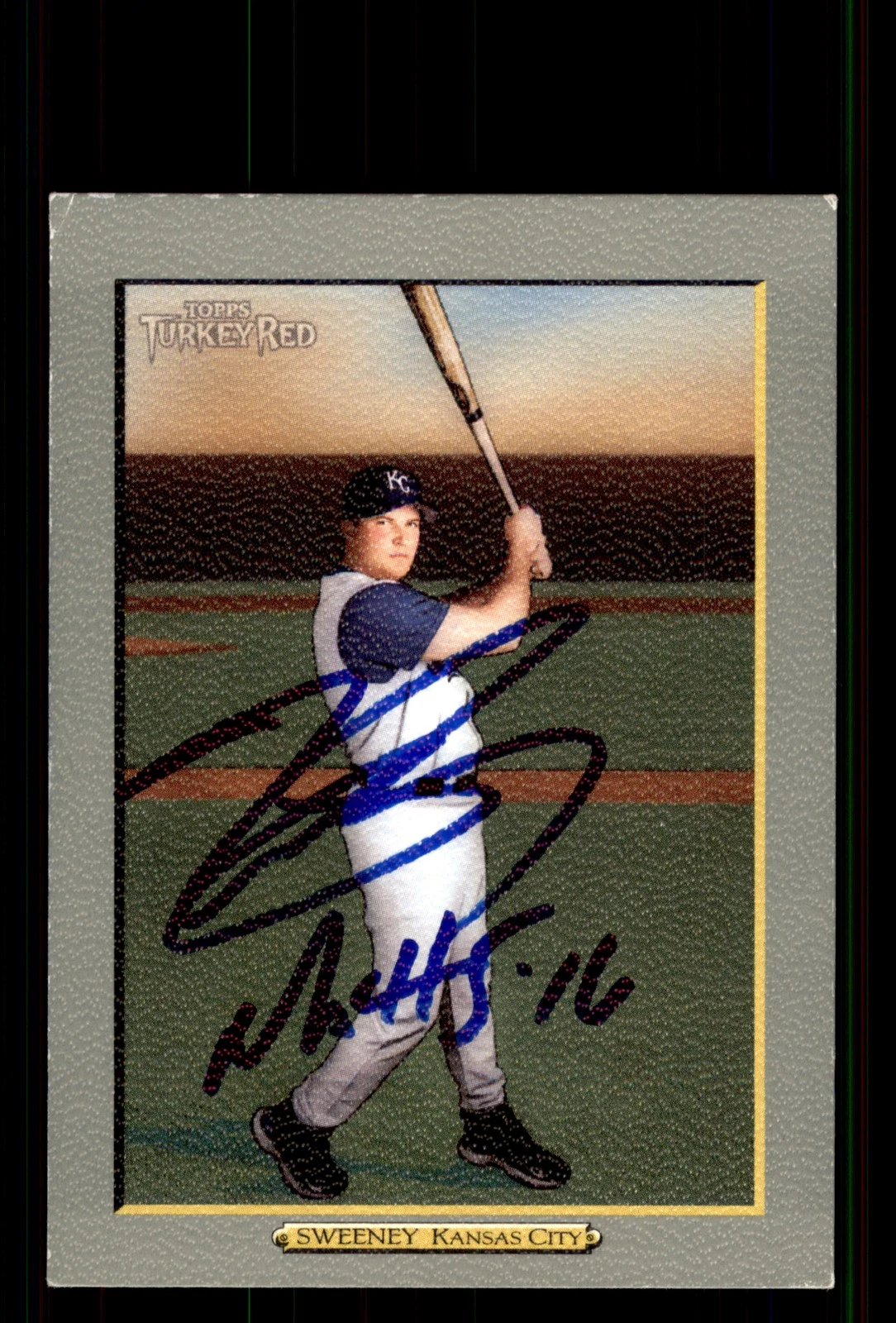 Signed Baseball Card Auto Mike Sweeney 2005 Topps Turkey Red #103 Royals