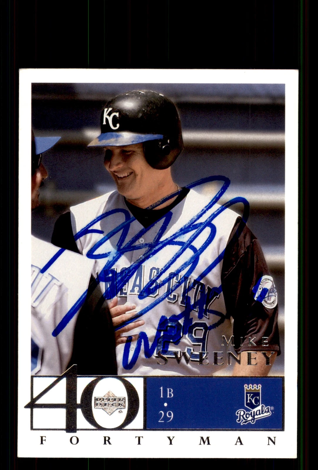 Signed Baseball Card Auto Mike Sweeney 2003 Upper Deck 40-Man #229 Royals