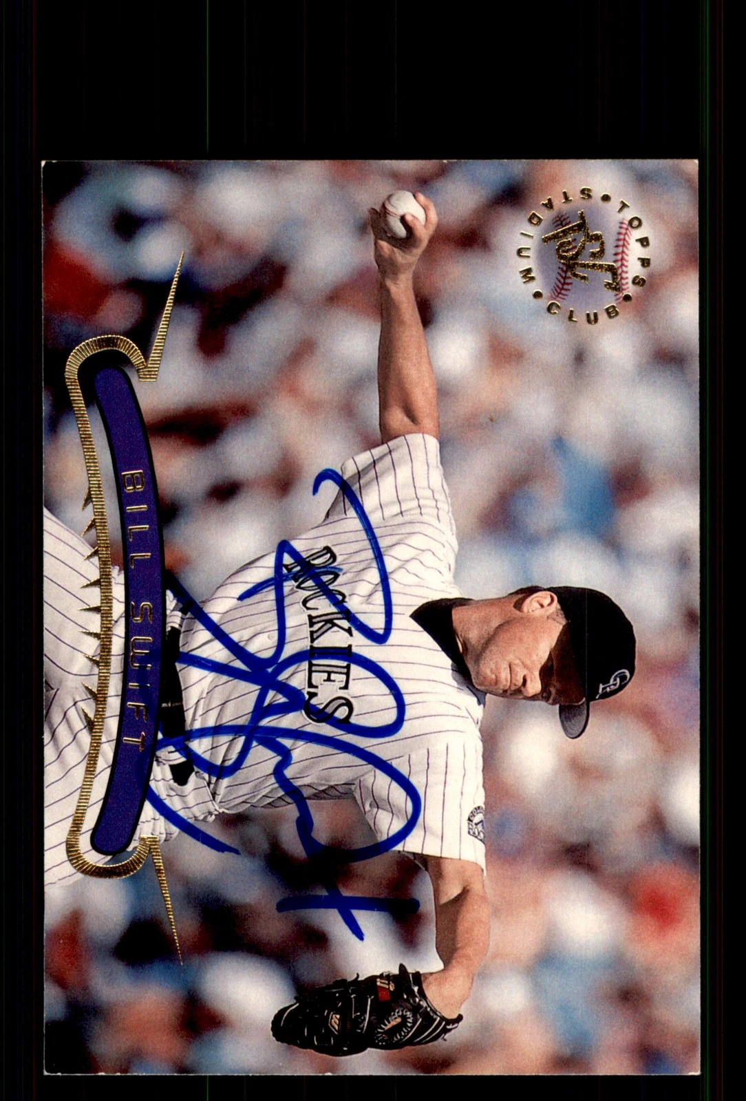 Signed Baseball Card Auto Bill Swift 1996 Stadium Club #43 Colorado Rockies
