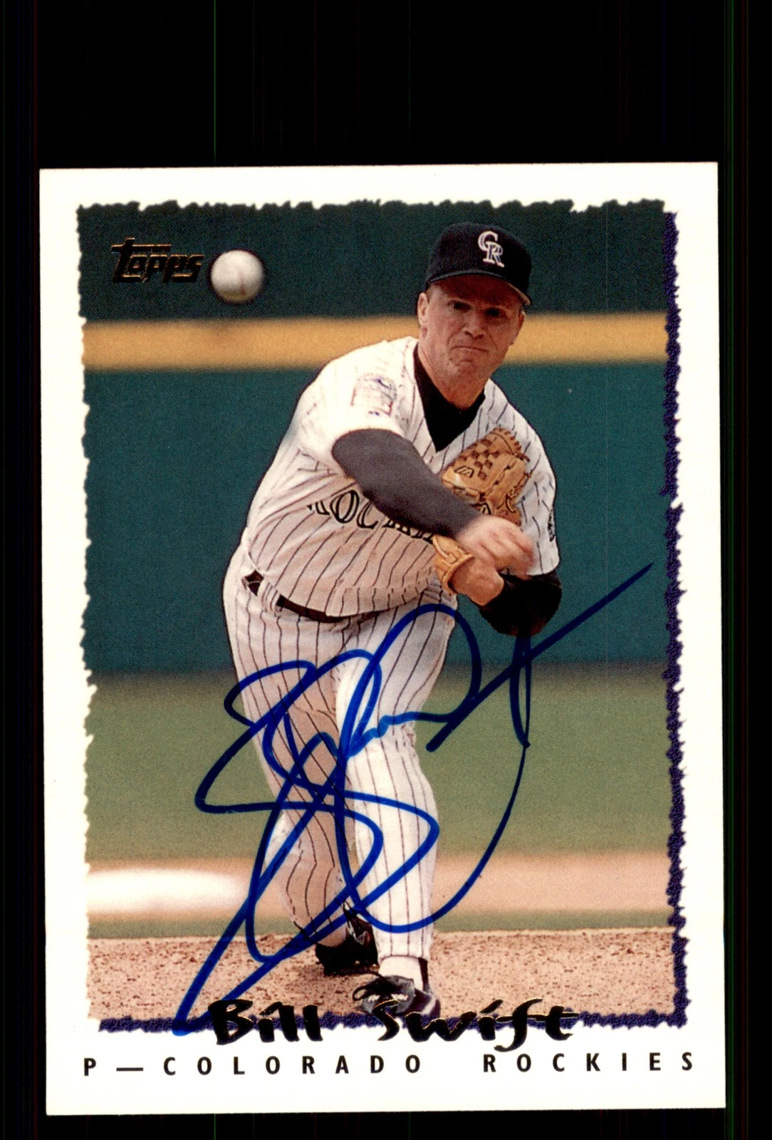 Signed Baseball Card Auto Bill Swift 1995 Topps Traded & Rookies #137T Rockies