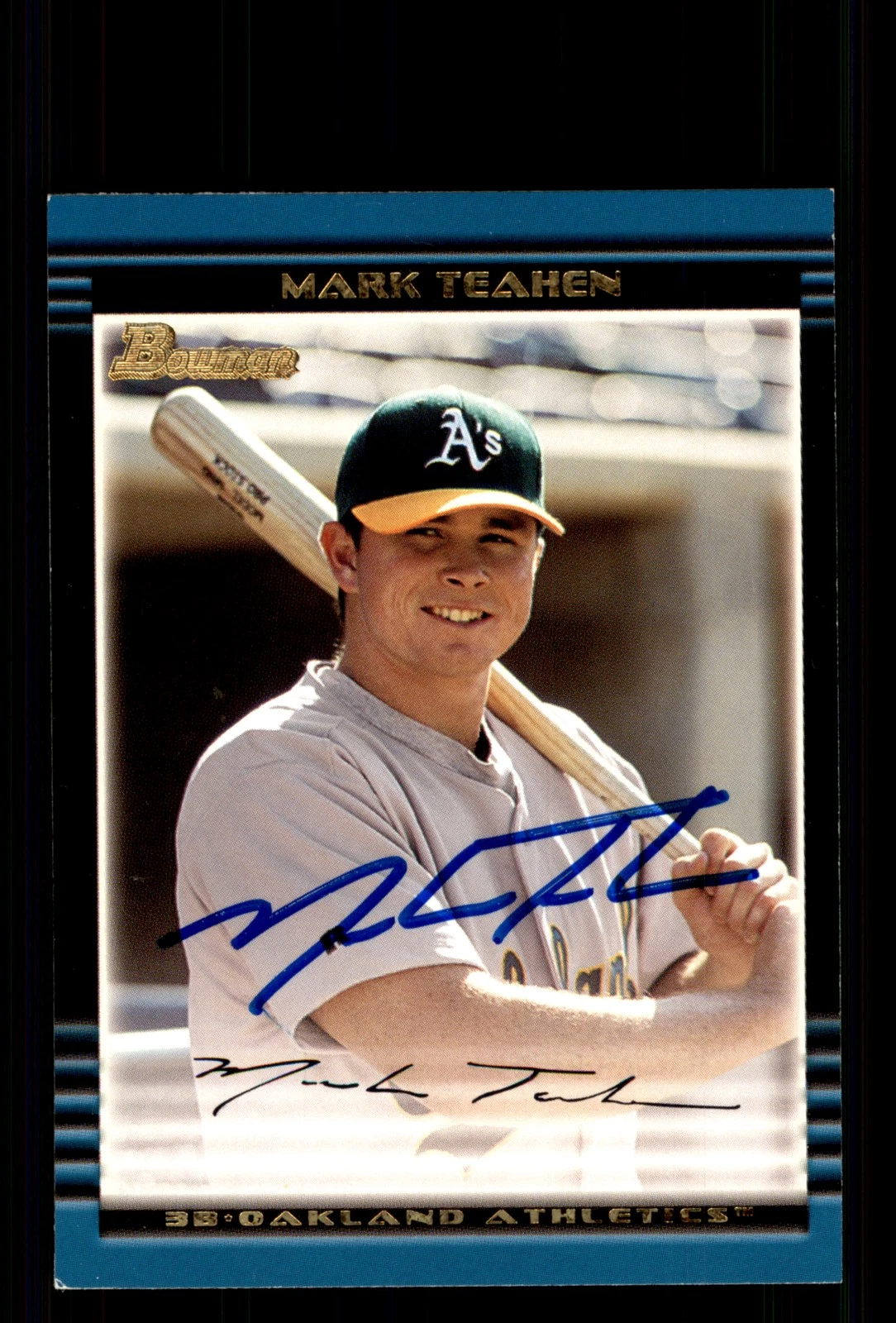 Signed Baseball Card Auto Mark Teahen 2002 Bowman #BDP39 A's