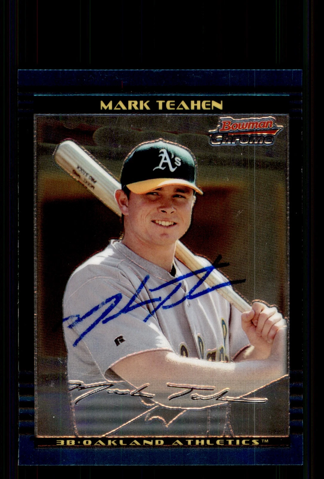 Signed Baseball Card Auto Mark Teahen 2002 Bowman Chrome #BDP39 A's