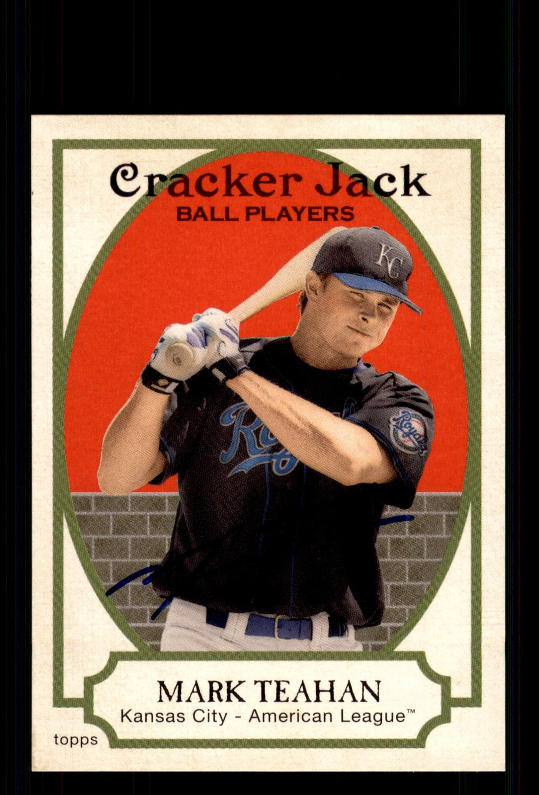 Signed Baseball Card Auto Mark Teahen 2005 Topps Cracker Jack #190 Royals