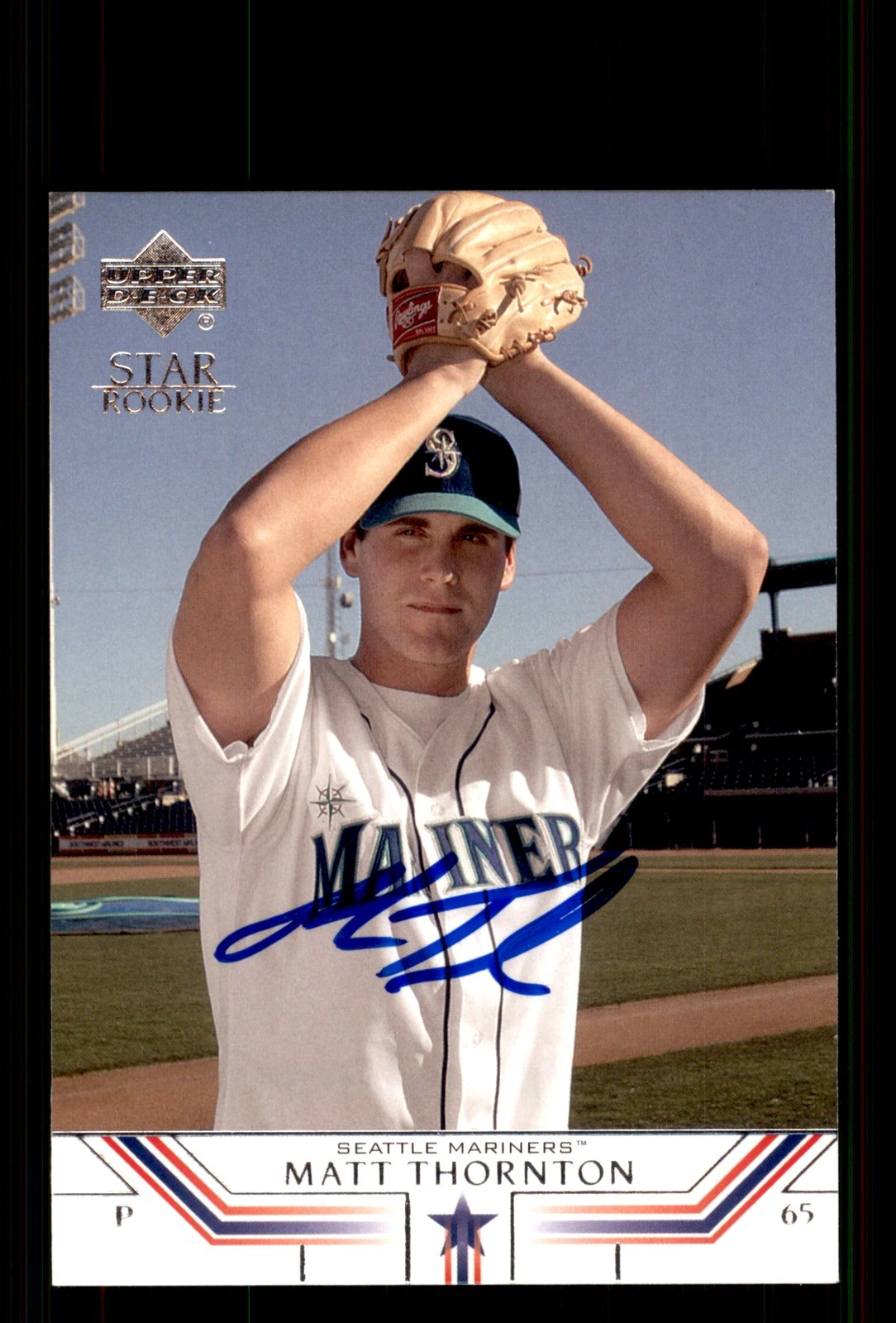 Signed Baseball Card Auto Matt Thornton 2002 Upper Deck #525 Seattle Mariners