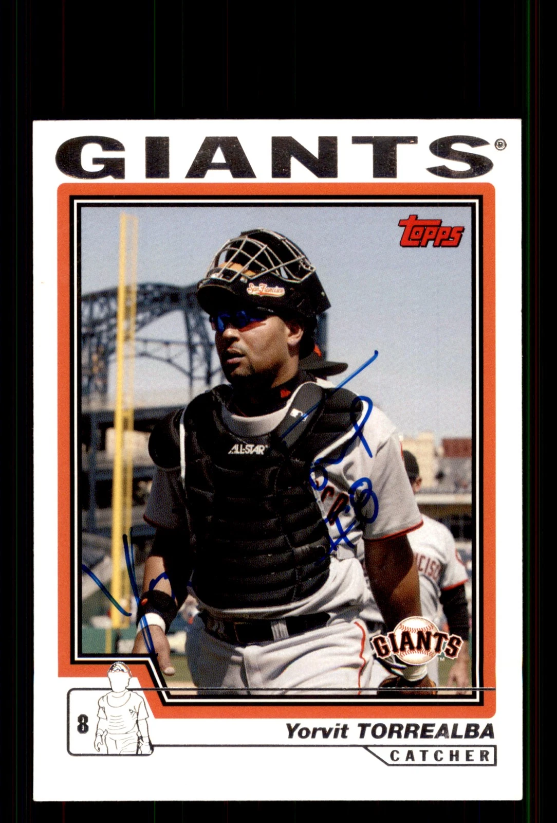 Signed Baseball Card Auto Yorvit Torrealba 2004 Topps #470 San Francisco Giants