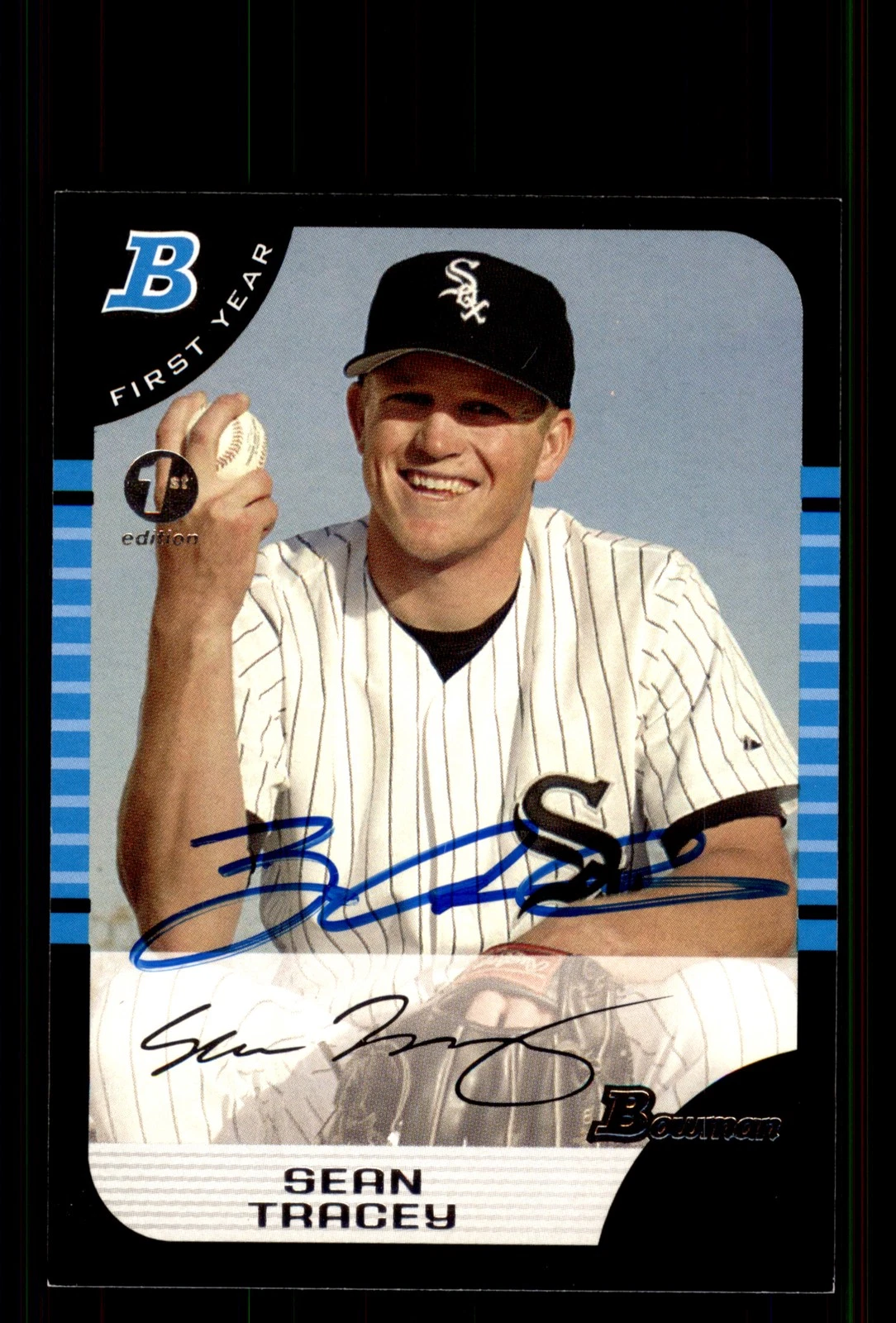 Signed Baseball Card Auto Sean Tracey 2005 Bowman 1st Ed. #300 White Sox