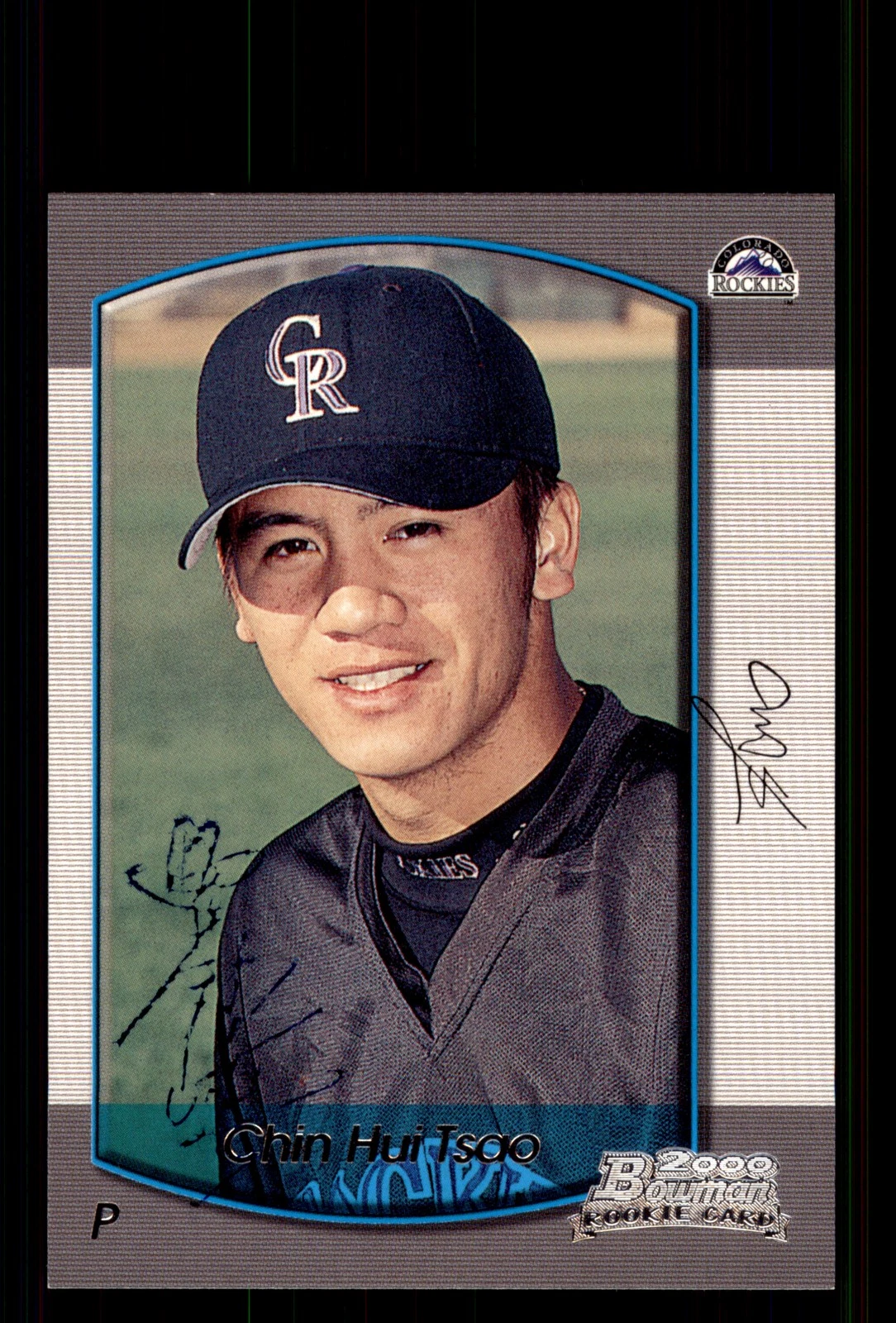 Signed Baseball Card Auto Chin-Hui Tsao 2000 Bowman #68 Rockies
