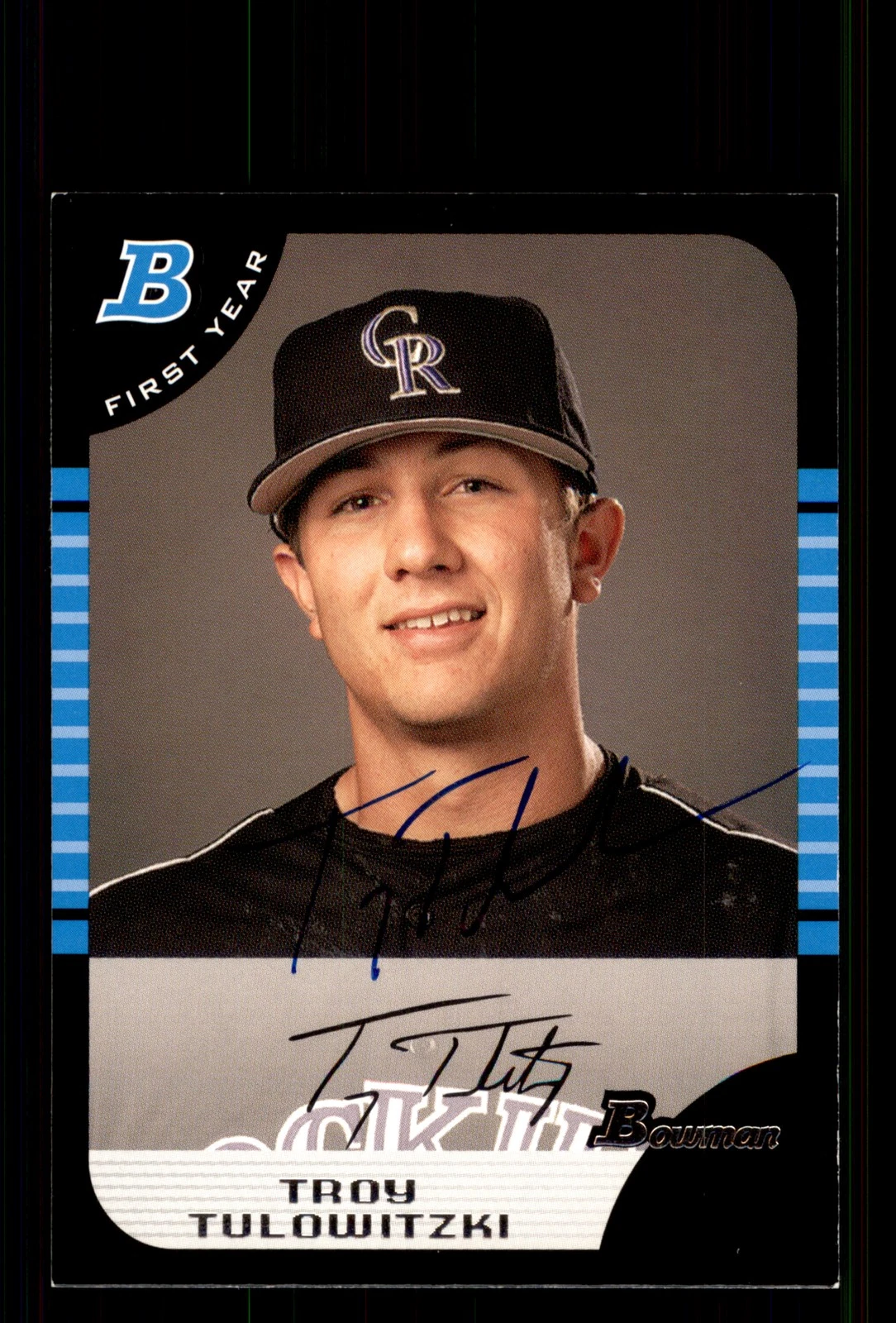 Signed Baseball Card Auto Troy Tulowitzki 2005 Bowman #BDP105 Rockies