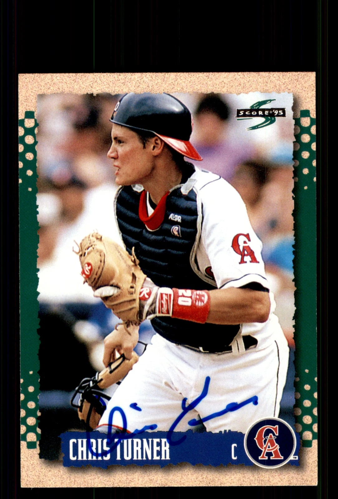 Signed Baseball Card Auto Chris Turner 1995 Score #55 California Angels