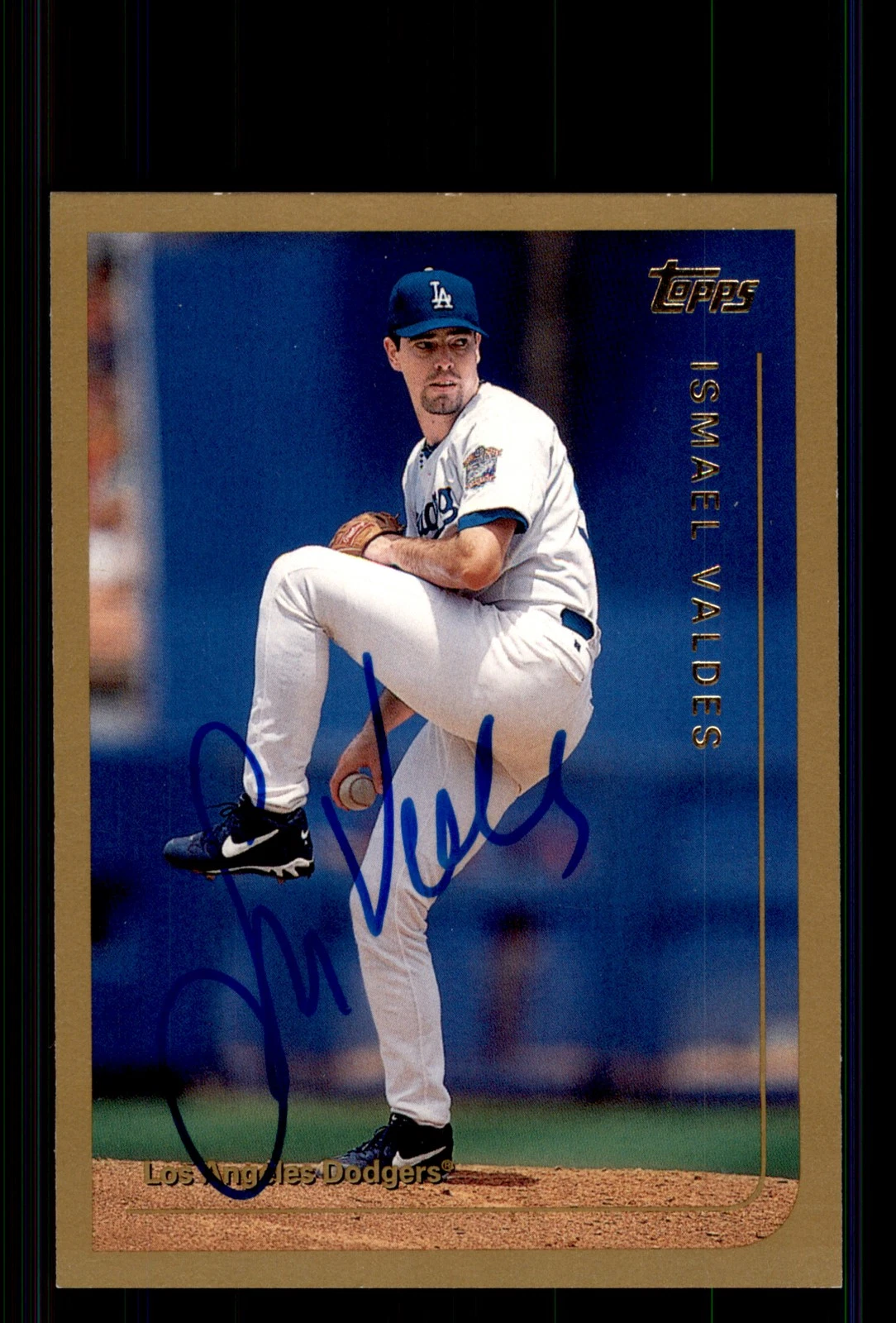 Signed Baseball Card Auto Ismael Valdes 1999 Topps #182 Los Angeles Dodgers