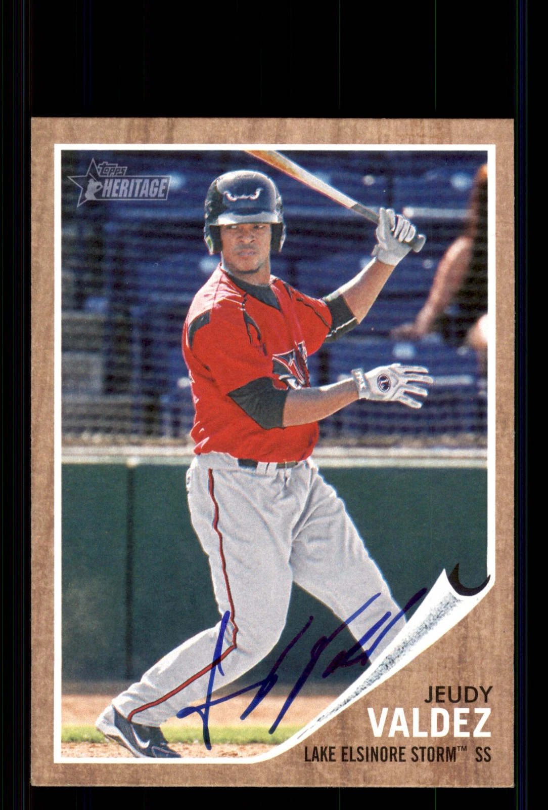 Signed Baseball Card Auto Jeudy Valdez 2011 Topps Heritage Minor League #127