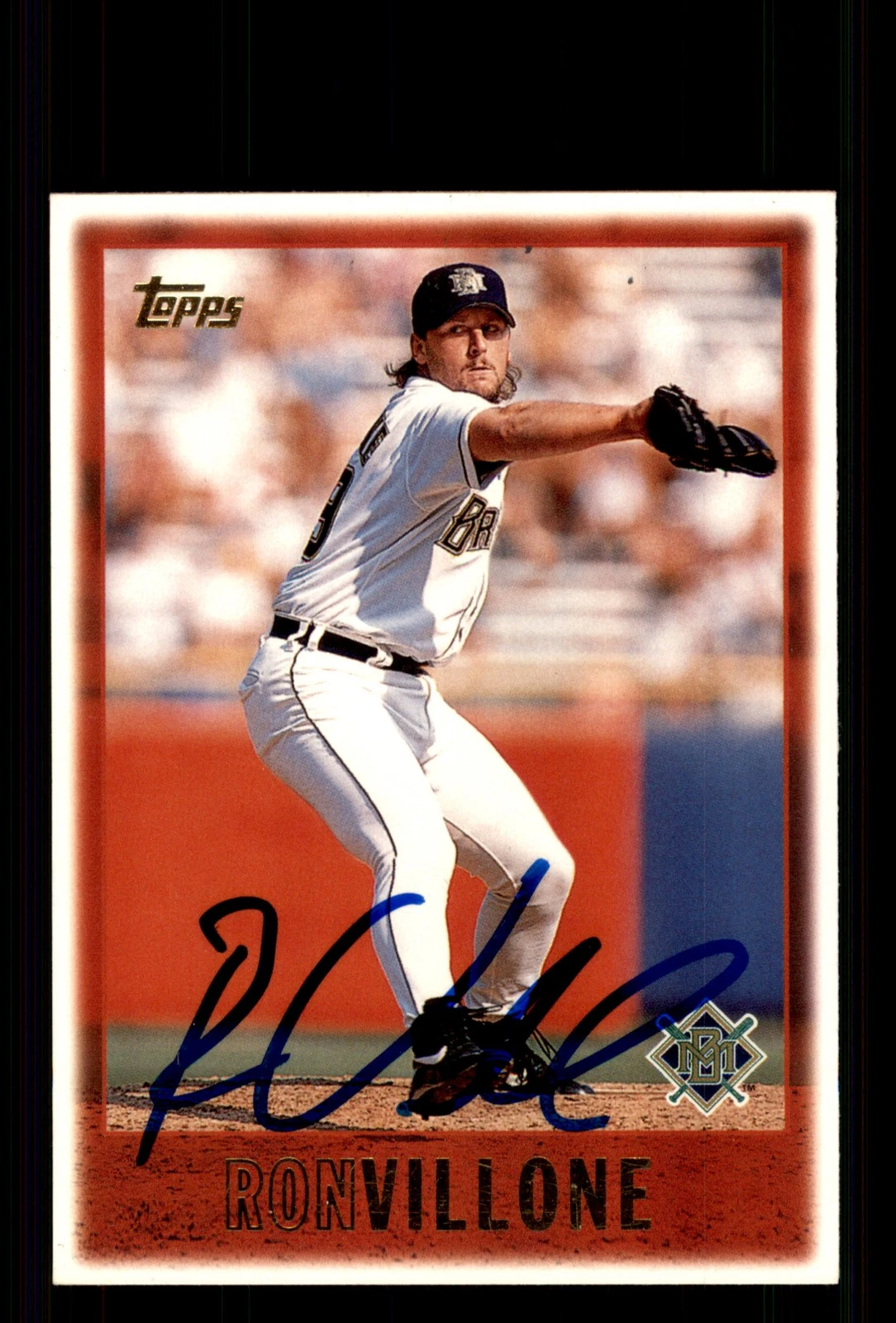 Signed Baseball Card Auto Ron Villone 1997 Topps #459 Milwaukee Brewers