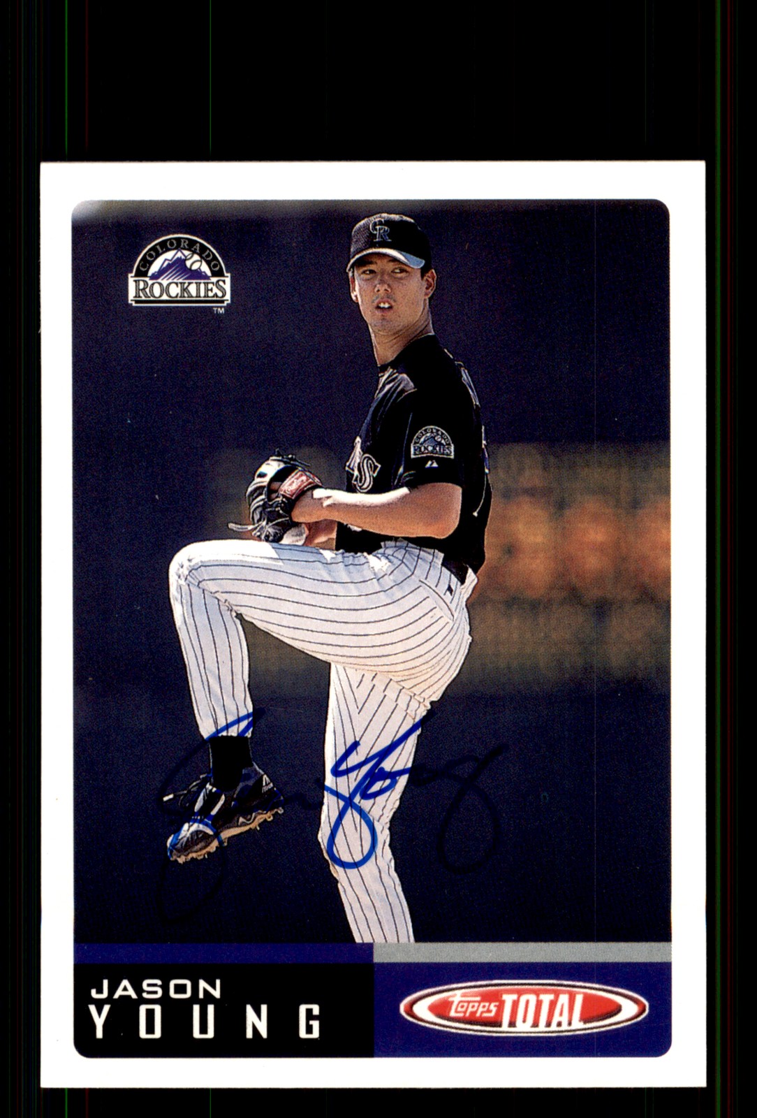 Signed Baseball Card Auto Jason Young 2002 Topps Total #941 Colorado Rockies