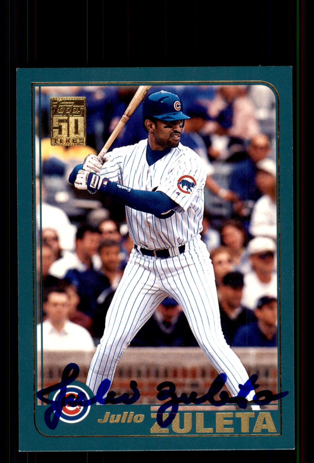 Signed Baseball Card Auto Julio Zuleta 2001 Topps #111 Chicago Cubs