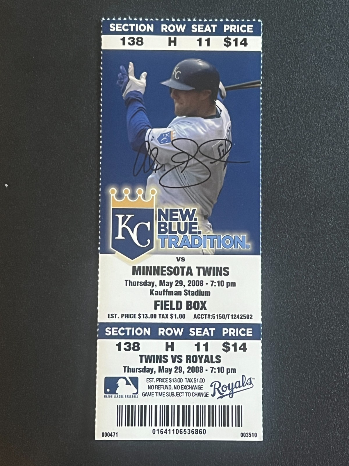 Baseball Ticket Kansas City Royals 5/29/2008 MLB Debut Mike Aviles