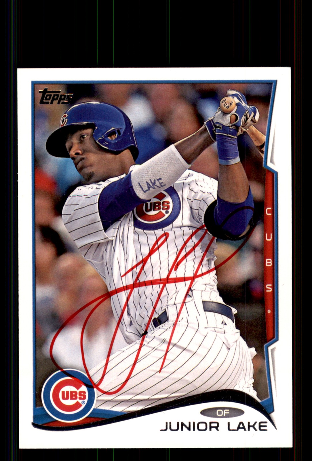 Signed Baseball Card Auto Junior Lake 2014 Topps #10 Chicago Cubs