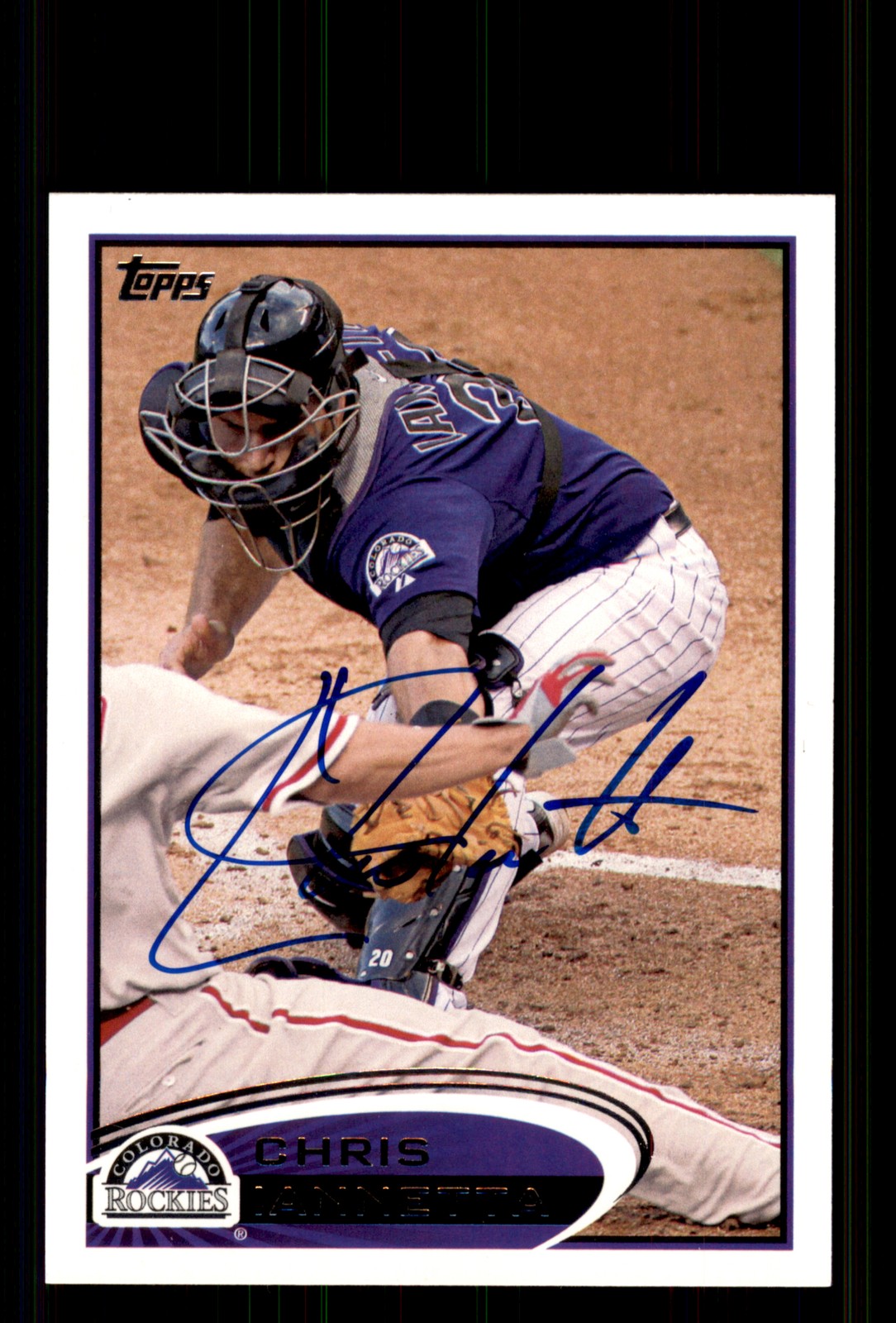 Signed Baseball Card Auto Chris Iannetta 2012 Topps #21 Colorado Rockies