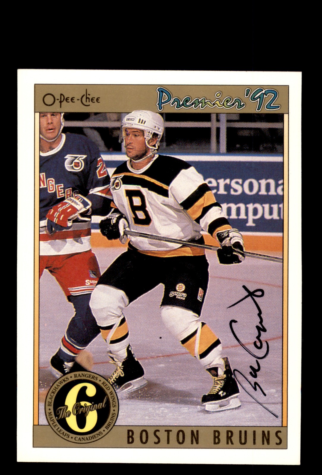 Signed Hockey Card Auto Bob Carpenter 1991-92 O-Pee-Chee Premier #148 Bruins
