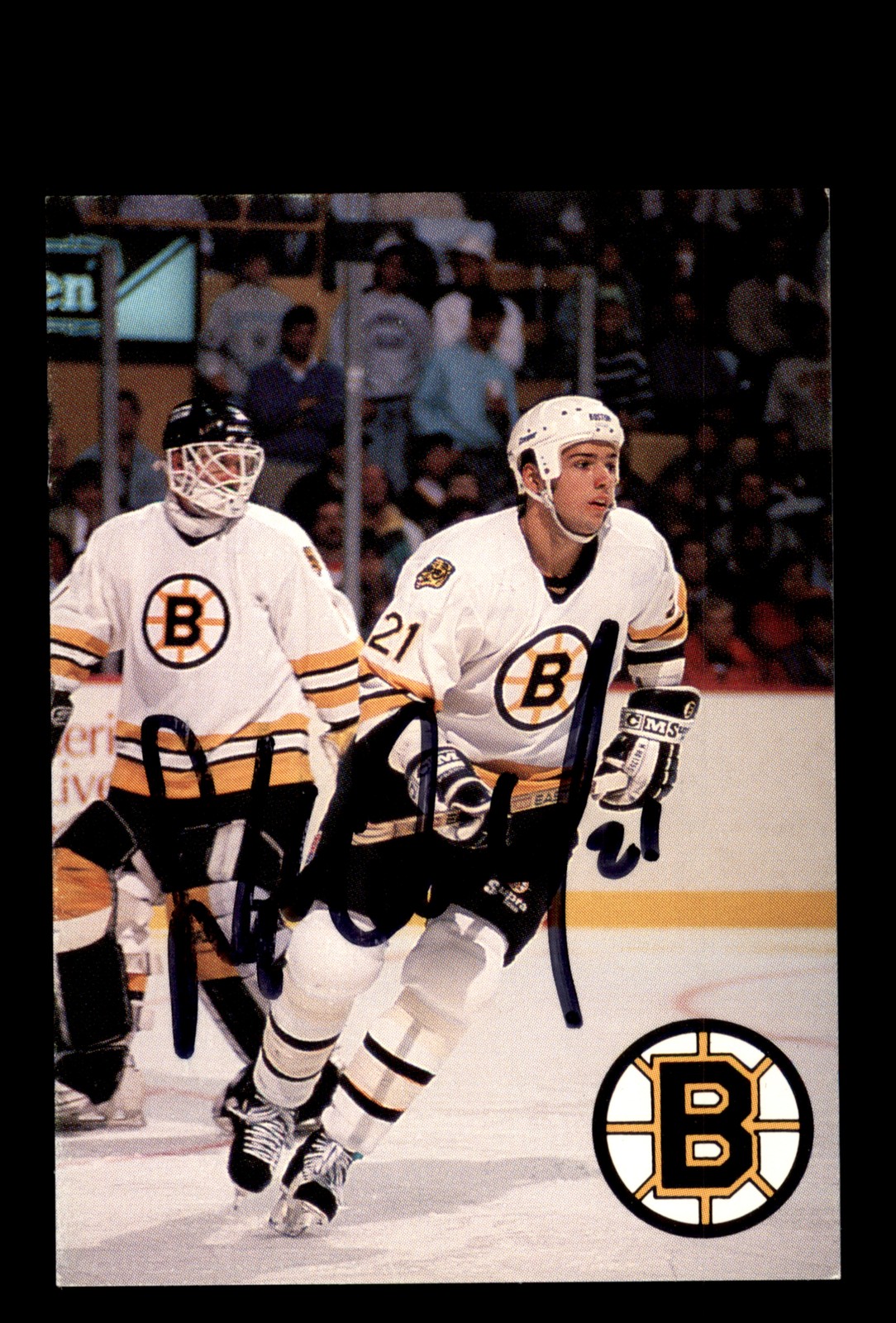 Signed Hockey Card Auto Stephane Quintal 1989-90 Sports Action Boston Bruins