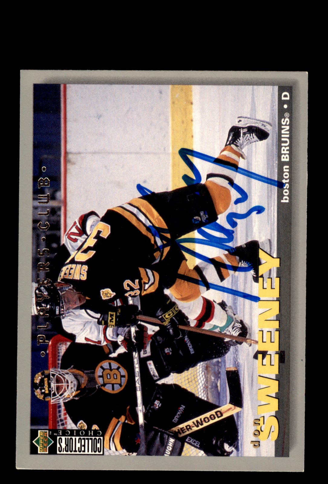 Signed Hockey Card Auto Don Sweeney 1995-96 Collector's Choice #91 Boston Bruins