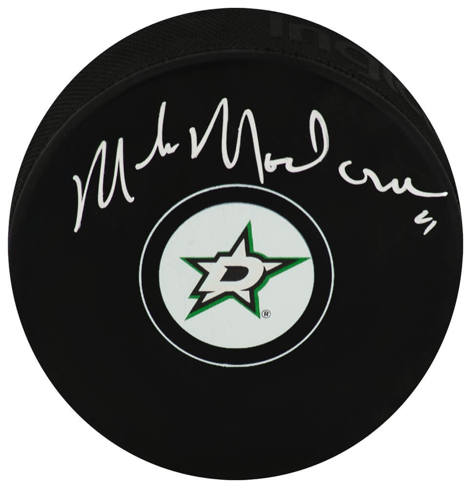 Mike Modano Signed Dallas Stars Logo Hockey Puck - (SCHWARTZ SPORTS COA)