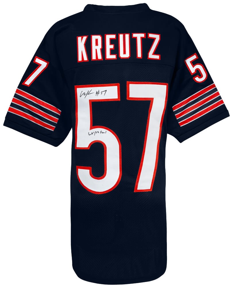 Olin Kreutz Signed Navy Custom Football Jersey w/6x Pro Bowl - (SCHWARTZ COA)