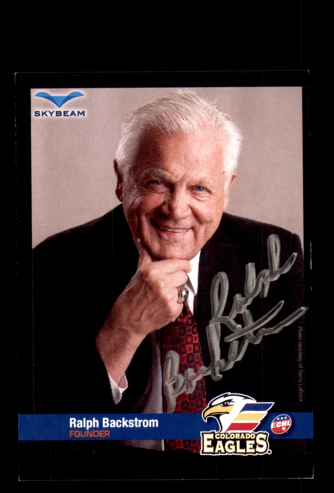 Signed Hockey Card Auto Ralph Backstrom 2011-12 Skybeam Colorado Eagles ECHL
