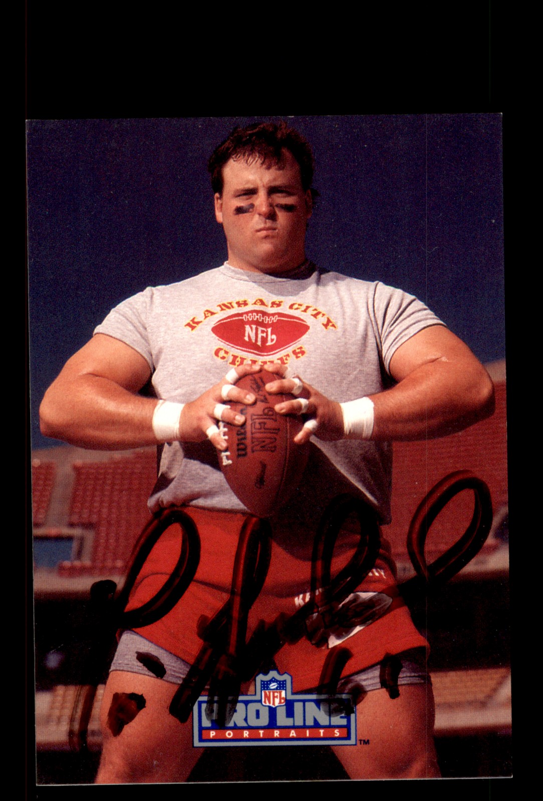 Signed Football Card Auto Tim Grunhard 1991 Pro Line Portraits #239 Chiefs