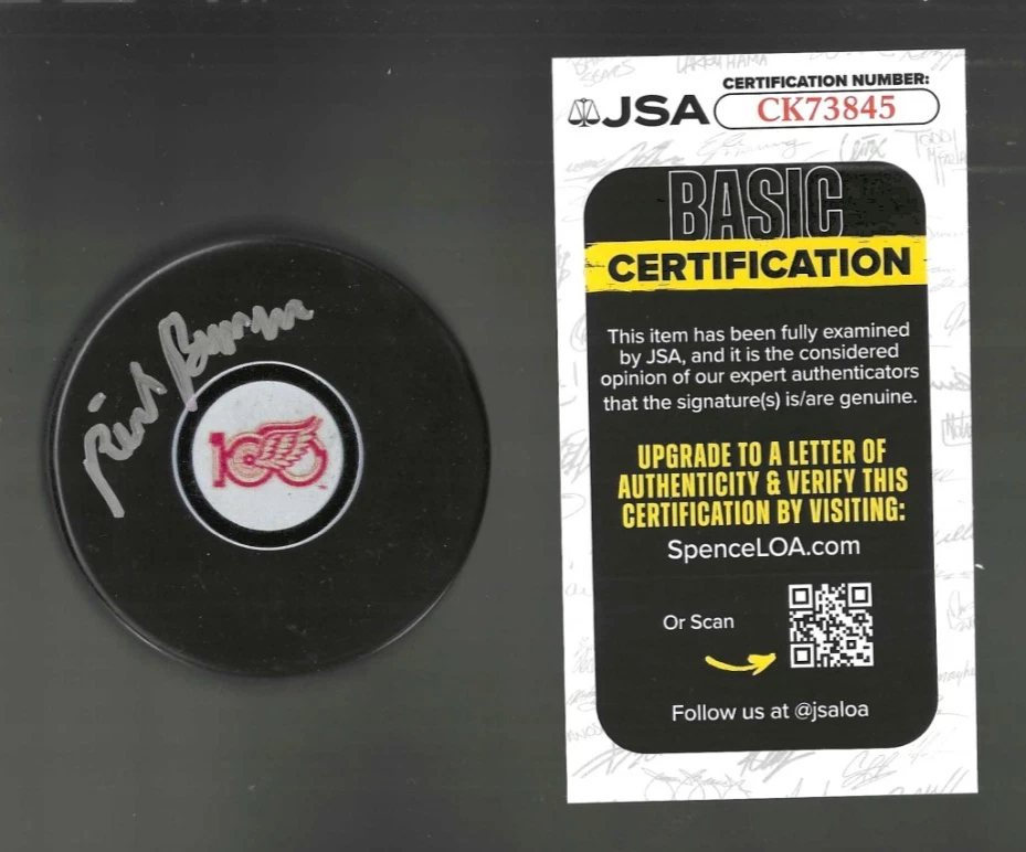 Rick Bowness Signed Detroit Red Wings Centennial 100th Puck JSA COA