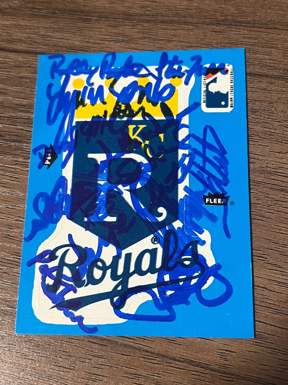 Signed Baseball Card World Series Kansas City Royals Team 1985 Fleer 13 Autos