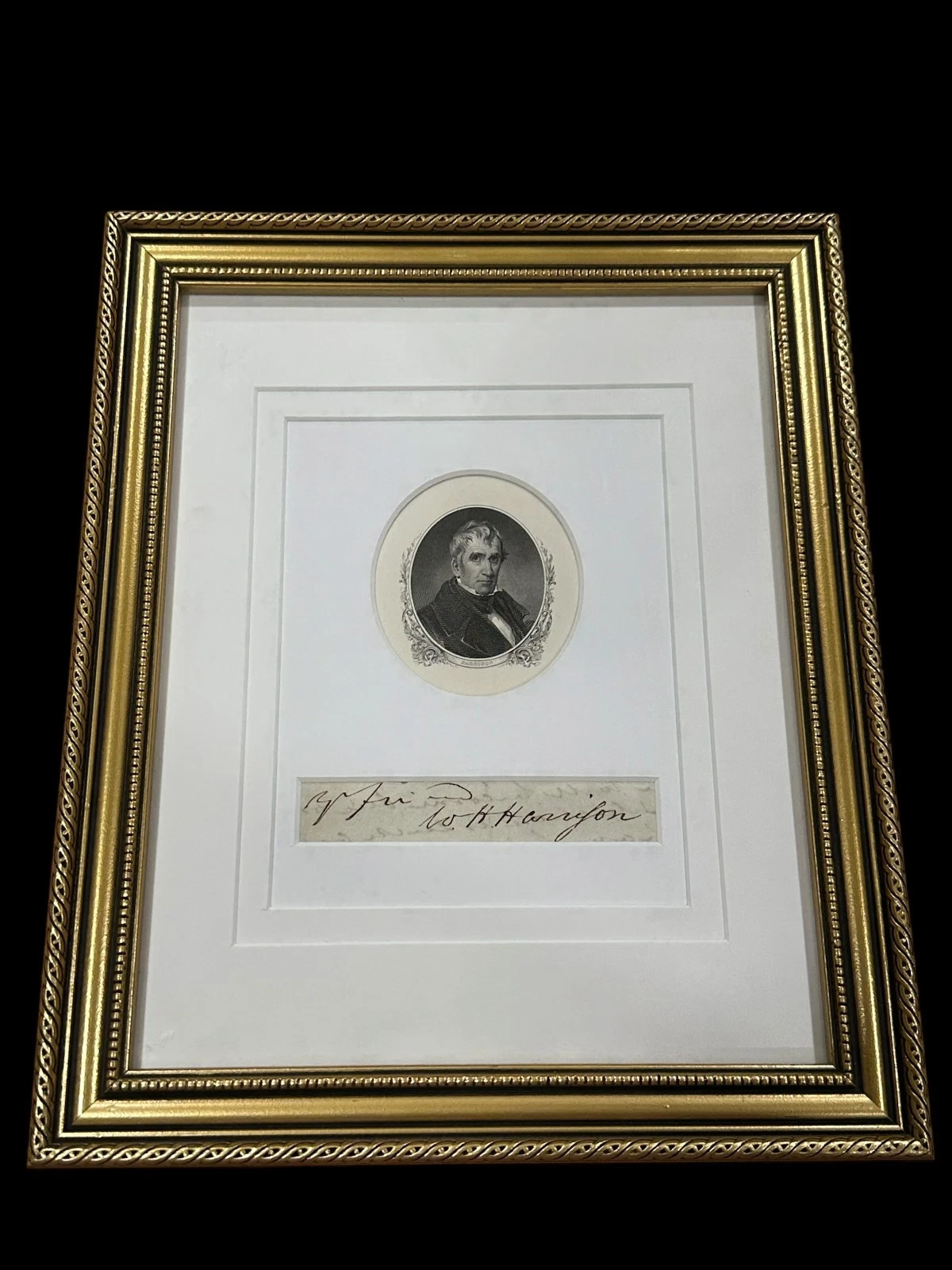 William Henry Harrison 9th US President Signed Autograph Photo Framed Display