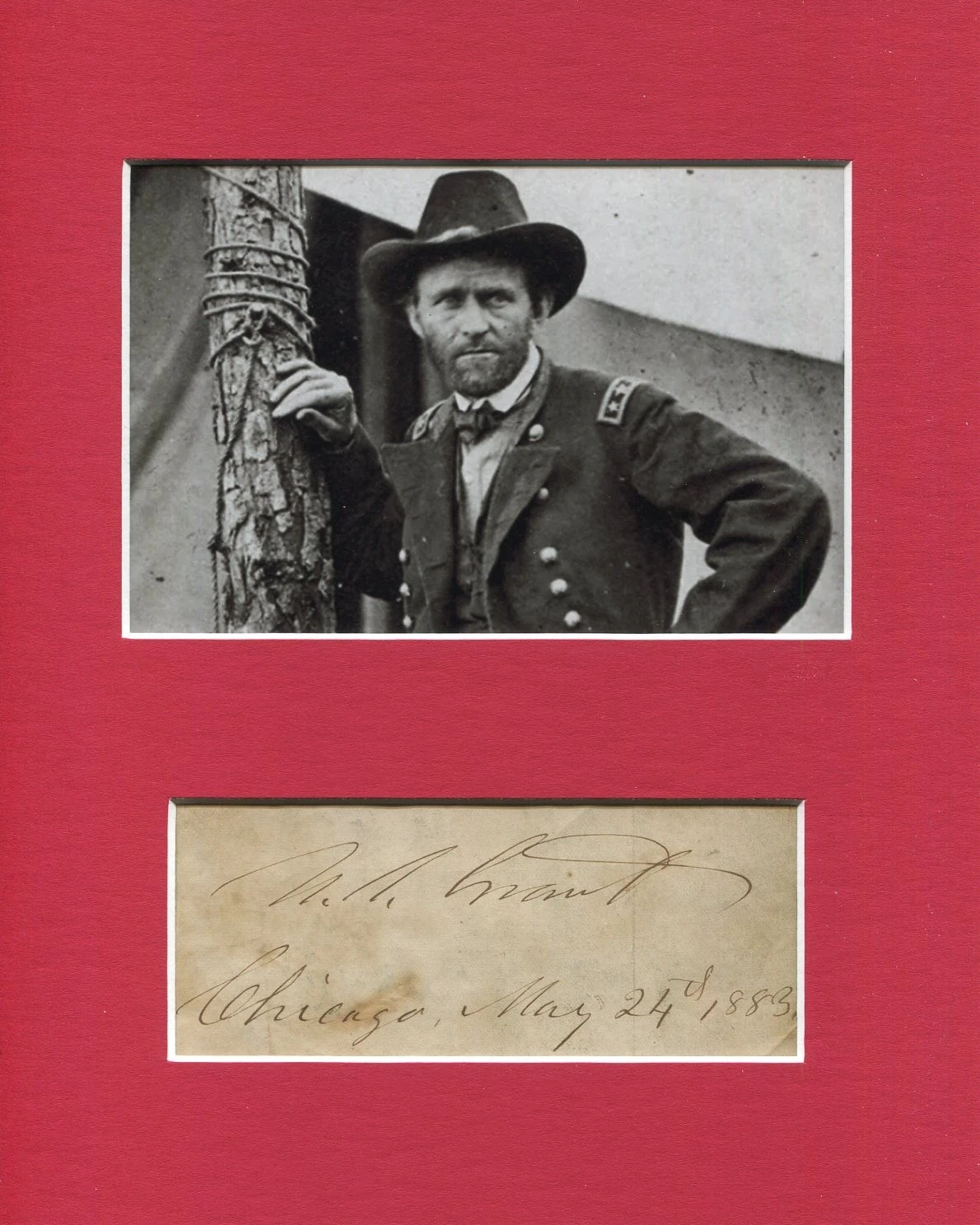 US Ulysses S. Grant President Civil War General Signed Autograph Photo Display