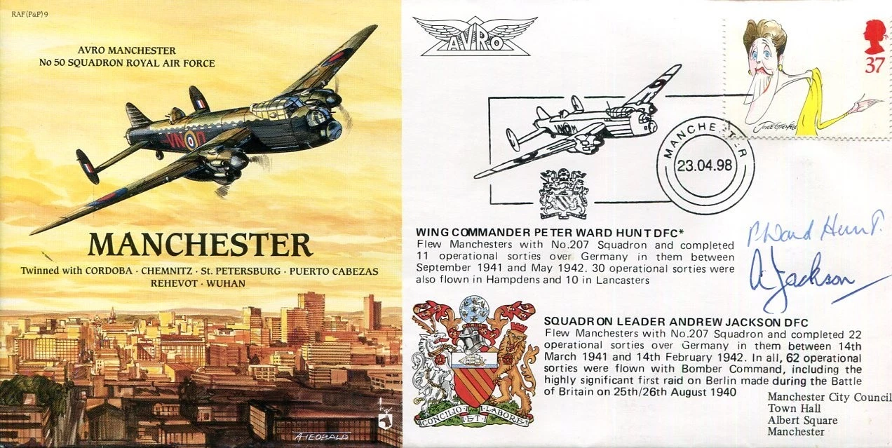 Wing Commander Peter Ward Hunt Sq Ld Andrew Jackson WWII War Signed Autograph