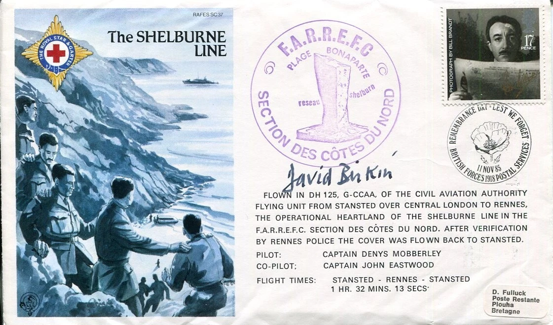 David Birkin Royal Navy Officer Shelburne Line WWII War Signed Autograph