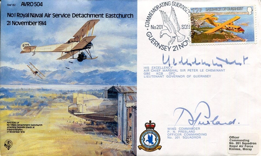 Air Chief Marshal Peter Le Cheminant P. N. Presland WWII War Signed Autograph