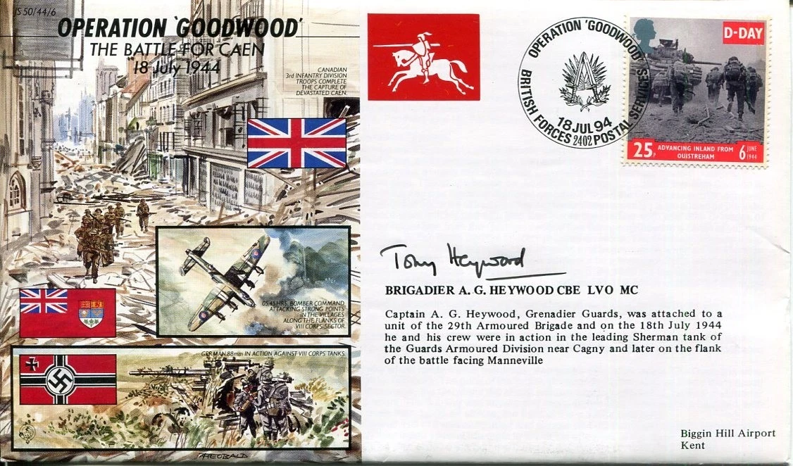 Brigadier Anthony Heywood 29th Armored Brigade WWII War Signed Autograph