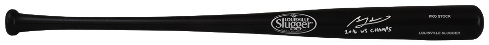 Ben Zobrist Signed Louisville Slugger Black Baseball Bat w/2016 WS MVP -(SS COA)